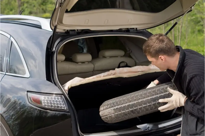 Removing Spare Tyre From The Boot