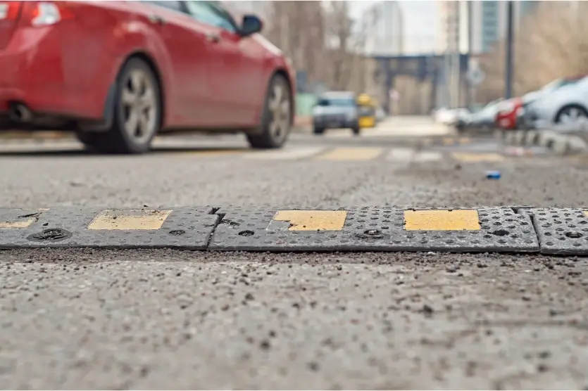 Speed Bump on Street