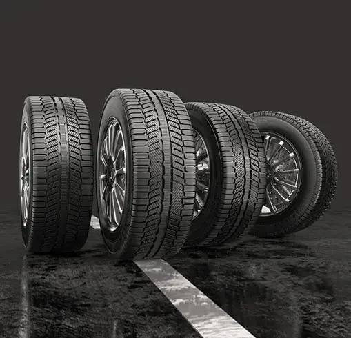 Car Tyres Rolling on Road