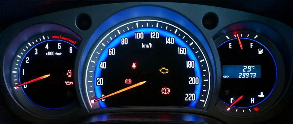 car dashboard gauge lights