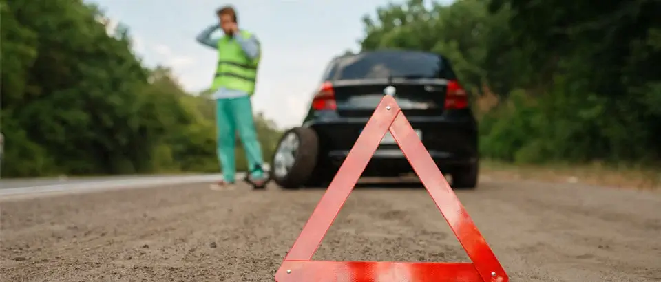 flat tyre on highway
