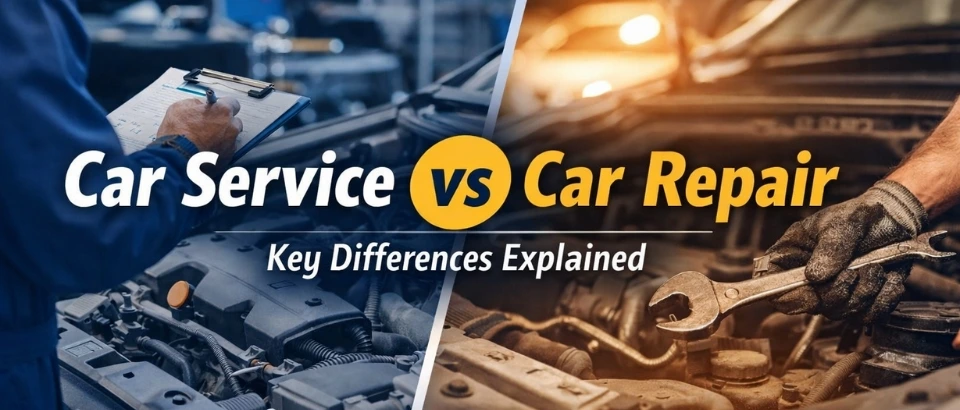Car service vs Car Repair Banner