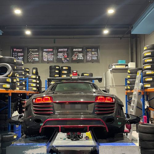 Car Tyres Rolling on Road