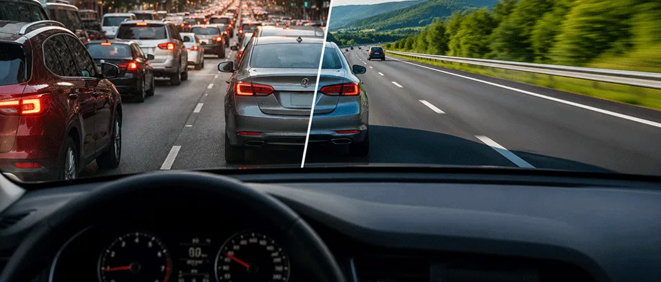 City vs Highway Driving Banner