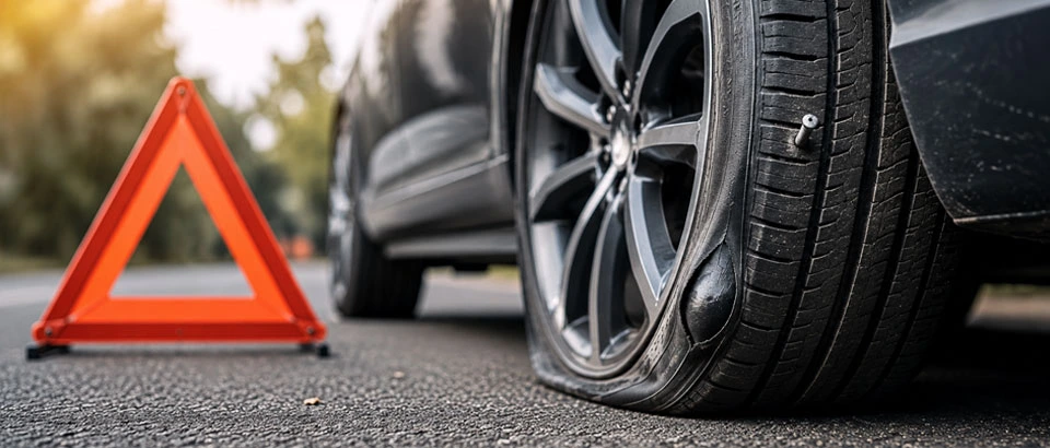 deflated-tyre-by-roadside